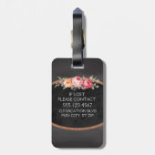 Gepersonaliseerd Elegant  Roos Chalkboard Bagagelabel (Achterkant verticaal)