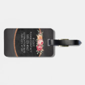 Gepersonaliseerd Elegant  Roos Chalkboard Bagagelabel (Achterkant horizontaal)
