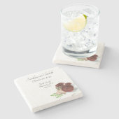 Gepersonaliseerd Elegant Roos Corsage Stenen Onderzetter (Zijkant)