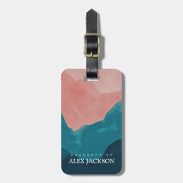 Gepersonaliseerd Elegant Roze Blauw in de openluch Bagagelabel