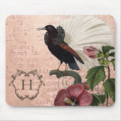 Gepersonaliseerd Elegant Roze Floral Monogram Muismat (Voorkant)