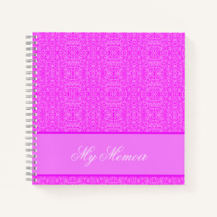 Gepersonaliseerd Elegant Roze Patroon Mijn Memoir Notitieboek