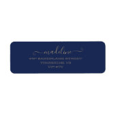 Gepersonaliseerd Elegant Script Marine Naam Adres Etiket (Voorkant)