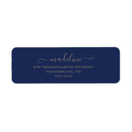 Gepersonaliseerd Elegant Script Marine Naam Adres Etiket