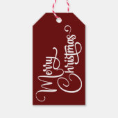 Gepersonaliseerd Elegant Script Merry Christmas Cu Cadeaulabel (Voorkant)