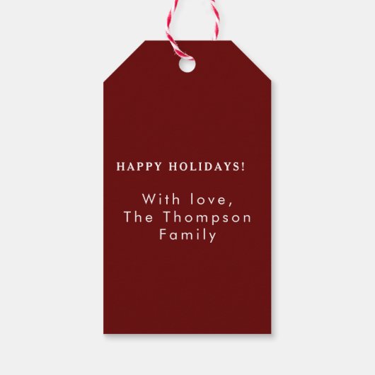 Gepersonaliseerd Elegant Script Merry Christmas Cu Cadeaulabel (Achterkant)