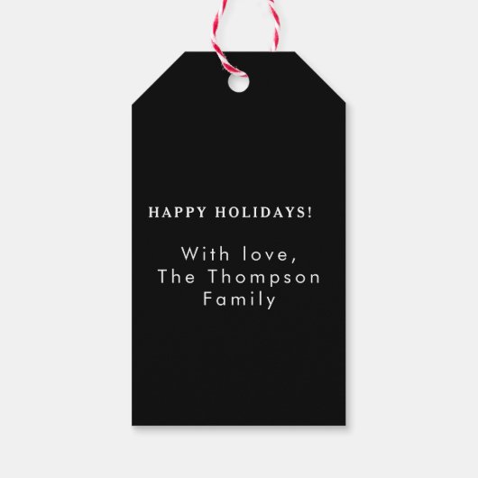 Gepersonaliseerd Elegant Script Merry Christmas Cu Cadeaulabel (Achterkant)