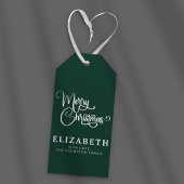 Gepersonaliseerd Elegant Script Merry Christmas Cu Cadeaulabel