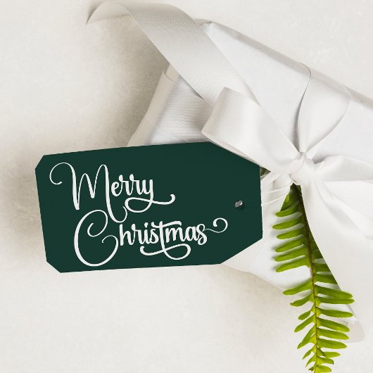 Gepersonaliseerd Elegant Script Merry Christmas Cu Cadeaulabel