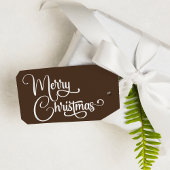 Gepersonaliseerd Elegant Script Merry Christmas Cu Cadeaulabel