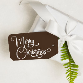 Gepersonaliseerd Elegant Script Merry Christmas Cu Cadeaulabel