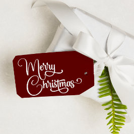 Gepersonaliseerd Elegant Script Merry Christmas Cu Cadeaulabel
