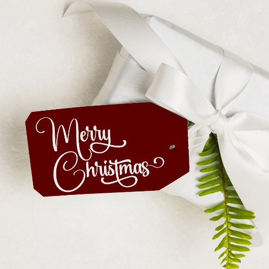 Gepersonaliseerd Elegant Script Merry Christmas Cu Cadeaulabel