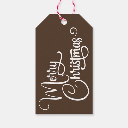 Gepersonaliseerd Elegant Script Merry Christmas Cu Cadeaulabel (Voorkant)