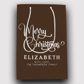 Gepersonaliseerd Elegant Script Merry Christmas Cu Medium Cadeauzakje