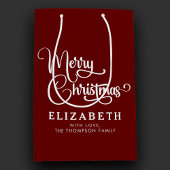 Gepersonaliseerd Elegant Script Merry Christmas Cu Medium Cadeauzakje