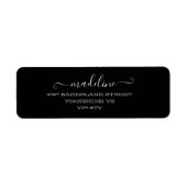 Gepersonaliseerd Elegant Script Zwart Naam Adres Etiket (Voorkant)