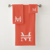 Gepersonaliseerd Elegant Sinaasappel Monogram en N Bad Handdoek (Insitu)