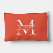 Gepersonaliseerd Elegant Sinaasappel Monogram en N Etui (Achterkant)