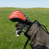 Gepersonaliseerd Elegant Sinaasappel Monogram en N Golfheadcover (Insitu)