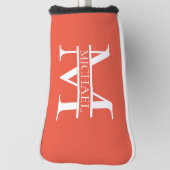 Gepersonaliseerd Elegant Sinaasappel Monogram en N Golfheadcover (Draai 90)