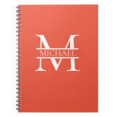 Gepersonaliseerd Elegant Sinaasappel Monogram en N Notitieboek (Voorkant)