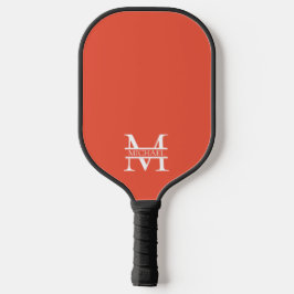 Gepersonaliseerd Elegant Sinaasappel Monogram en N Pickleball Paddle