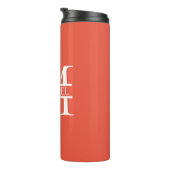 Gepersonaliseerd Elegant Sinaasappel Monogram en N Thermosbeker (Geroteerd rechts)