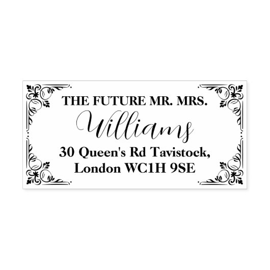 Gepersonaliseerd Elegant Trouwen Verloving cadeau Rubberstempel (Afrduk)