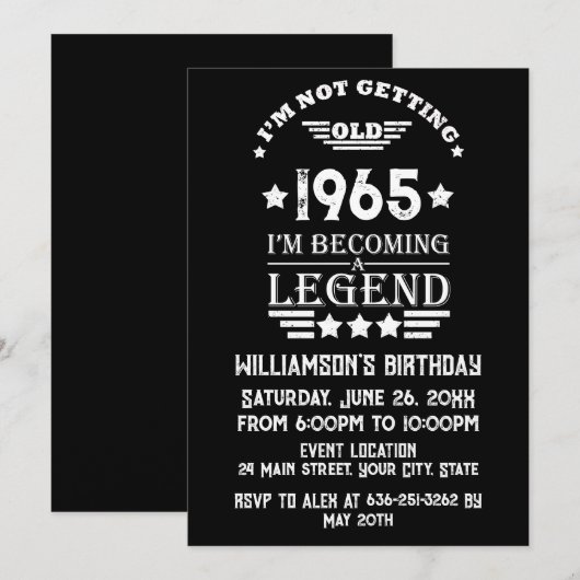 Gepersonaliseerd elegant verjaardagsfeestje kaart (Voorkant / Achterkant)