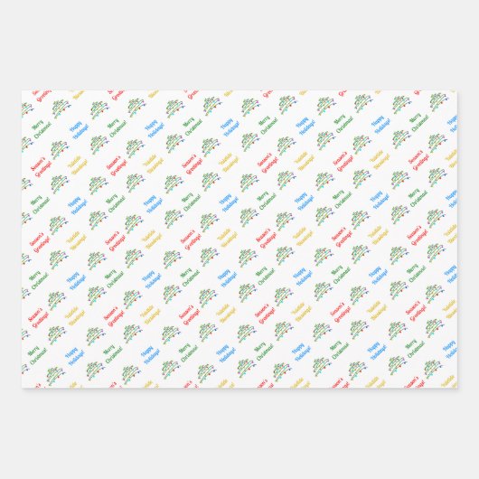 Gepersonaliseerd Elegant "Vrolijk Kerstfeest" & ke Inpakpapier Vel (Voorkant 2)