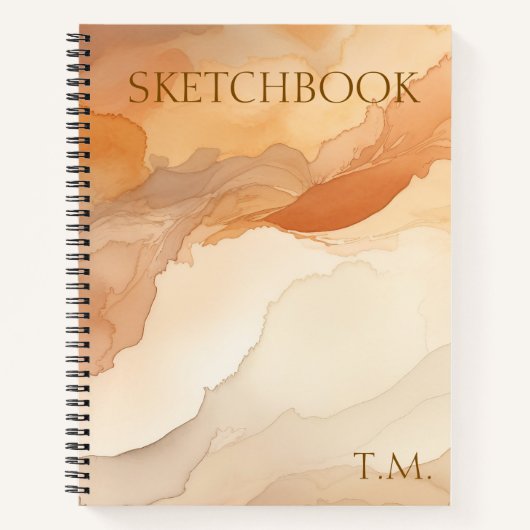 Gepersonaliseerd Elegant Waterverf Sketchbook Notitieboek (Voorkant)