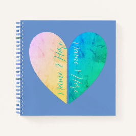 Gepersonaliseerd Elegant Zijn en Haar Halve Hart Notitieboek