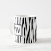 Gepersonaliseerd Elegant Zwart Script Monogram Wit Koffiemok (Voorkant links)