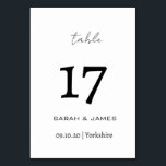 Gepersonaliseerd Elegant zwart-wit script Kaart<br><div class="desc">Elegant zwart-wit script Gepersonaliseerde tabel nummer Kaart</div>