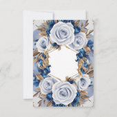 [Gepersonaliseerd] Elegante blauwe bruiloft uitnod Kaart (Achterkant)