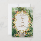 [gepersonaliseerd] Elegante moderne tuin bruiloft Kaart (Voorkant)