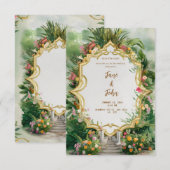 [gepersonaliseerd] Elegante moderne tuin bruiloft Kaart (Voorkant / Achterkant)