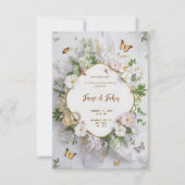 [gepersonaliseerd] Elegante moderne tuin bruiloft Kaart (Voorkant)