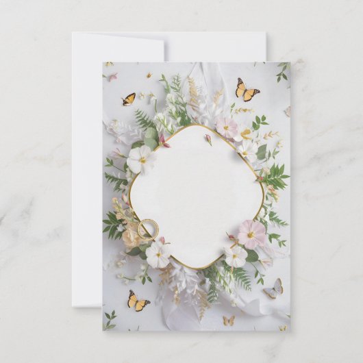 [gepersonaliseerd] Elegante moderne tuin bruiloft Kaart (Achterkant)