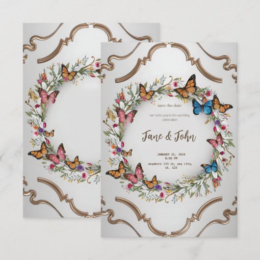 [Gepersonaliseerd] Elegante moderne tuinuitnodigin Kaart (Voorkant / Achterkant)