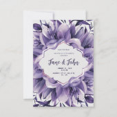 [Gepersonaliseerd] Elegante Paarse bruiloft uitnod Kaart (Voorkant)