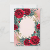 [Gepersonaliseerd] Elegante rode bruiloft uitnodig Kaart (Achterkant)