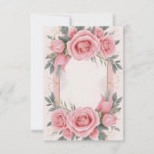 [Gepersonaliseerd] Elegante roze bruiloft uitnodig Kaart (Achterkant)