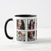 Gepersonaliseerd Elegante tien foto collage zwart  Mok (Links)