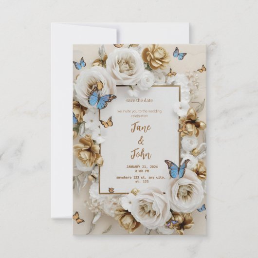 [Gepersonaliseerd] Elegante tuin bruiloft uitnodig Kaart (Voorkant)