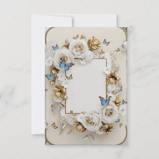 [Gepersonaliseerd] Elegante tuin bruiloft uitnodig Kaart (Achterkant)