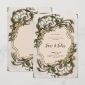 [Gepersonaliseerd] Elegante vintage bruiloft uitno Kaart (Voorkant / Achterkant)