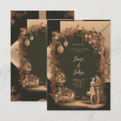 [Gepersonaliseerd] Elegante vintage bruiloft uitno Kaart (Voorkant / Achterkant)