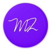 Gepersonaliseerd elektrisch indigoblauw keramische knop (Voorkant)